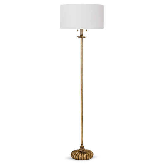 Clove Stem Floor Lamp in Antique Gold Finish (62" Height, 17" Width, 17" Depth)