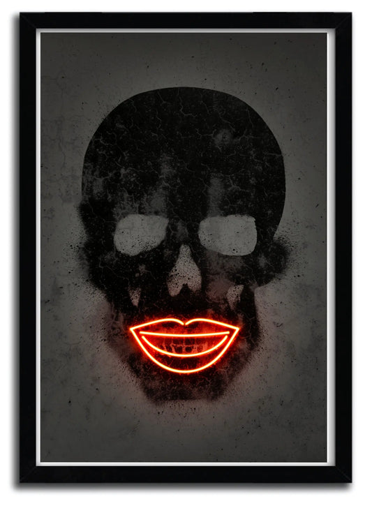 Octavian Mielu Affiche Skull Artwork - Limited Edition Prints Home Decor Magenta Raspberry   
