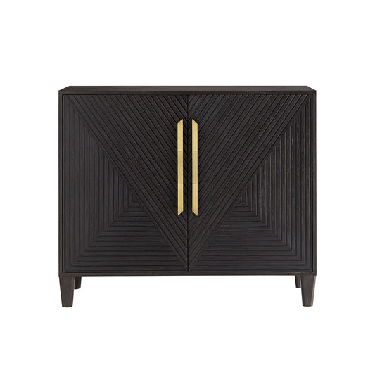 Hendrix Oak Cabinet - Modern Style, Antique Brass Handles - 40.5x48x18 IN
