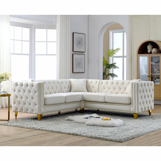 82.2-Inch Velvet L-Shaped Sectional Corner Sofa Covers