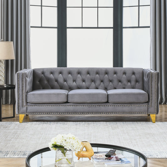 {Contact us for 3D modeling}  Velvet Sofa for Living Room,Buttons