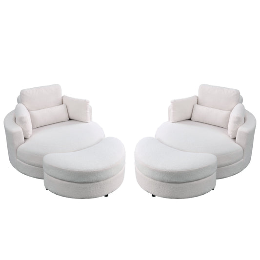 Swivel Accent Barrel Modern Sofa Lounge Club Big Round Chair with