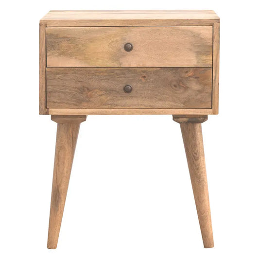 Solid Wood Bedside Table with 2 Drawers - Nordic Charm & Durable Construction Furniture Jade Epimetheus   