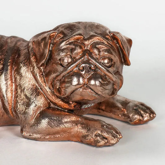Bronze Metal Brushed Pug Figurine - Eye-Catching Home Decor Home Decor Jade Epimetheus   