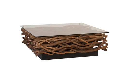 Vine Coffee Table with Glass