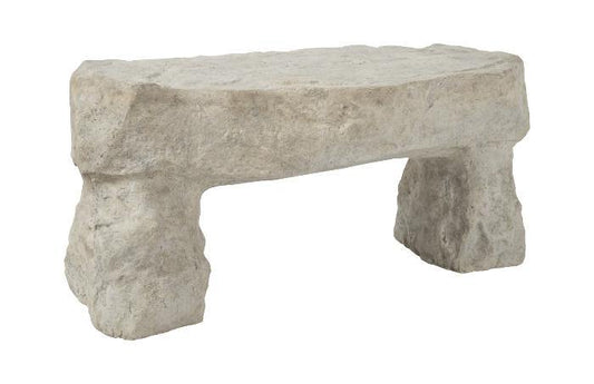 Cast Stone Outdoor Bench - 36x14.5x16.5" - 48 LBS - Gray